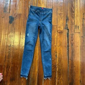 Spanx denim XS Distressed Ankle Skinny Jeans, Medium Wash